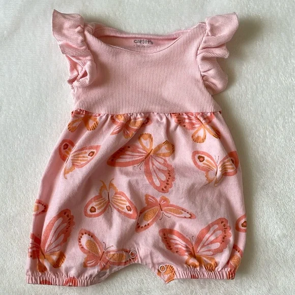 Carter’s Just One You- Size 3 pink romper with butterflies - Picture 3 of 5